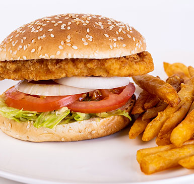 Chicken Burger With Fries